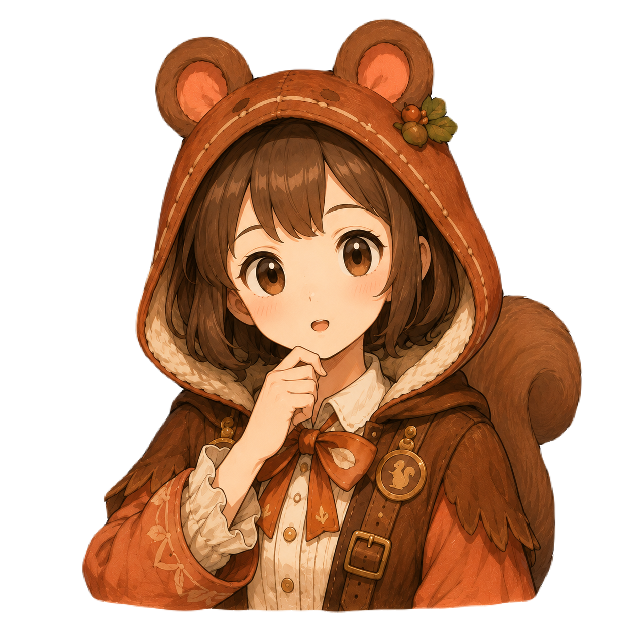ミア、リスのフードをまとったことばのガイド