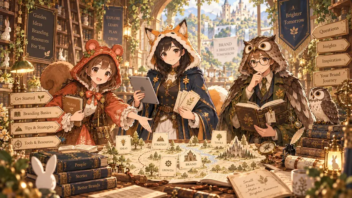 魔法の案内図書館で、ミア、レイ、ドクターが顧客と一緒に問いを探す