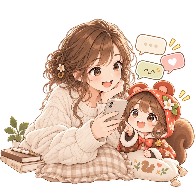 スマホでミアと相談するイメージ